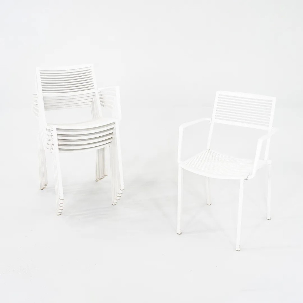 2020s Janus et Cie Easy Stackable Armchair Powder Coated White 13x Available