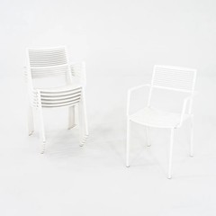 2020s Janus et Cie Easy Stackable Armchair Powder Coated White 13x Available