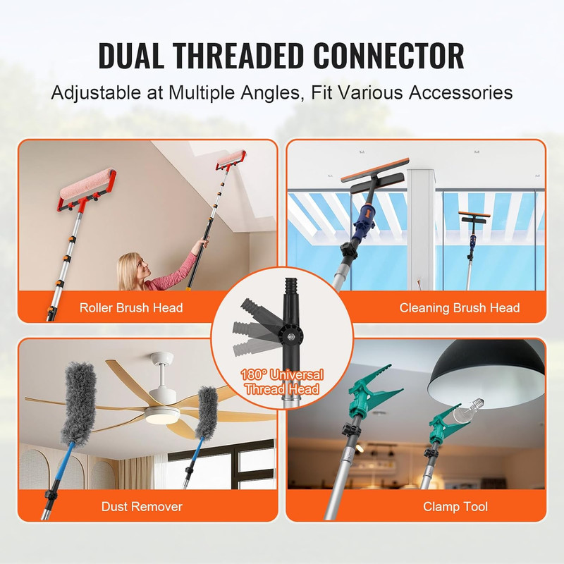 Telescopic Extension Pole, 7-30 FT Multi-Purpose Extension Pole, Sturdy Aluminum gallery