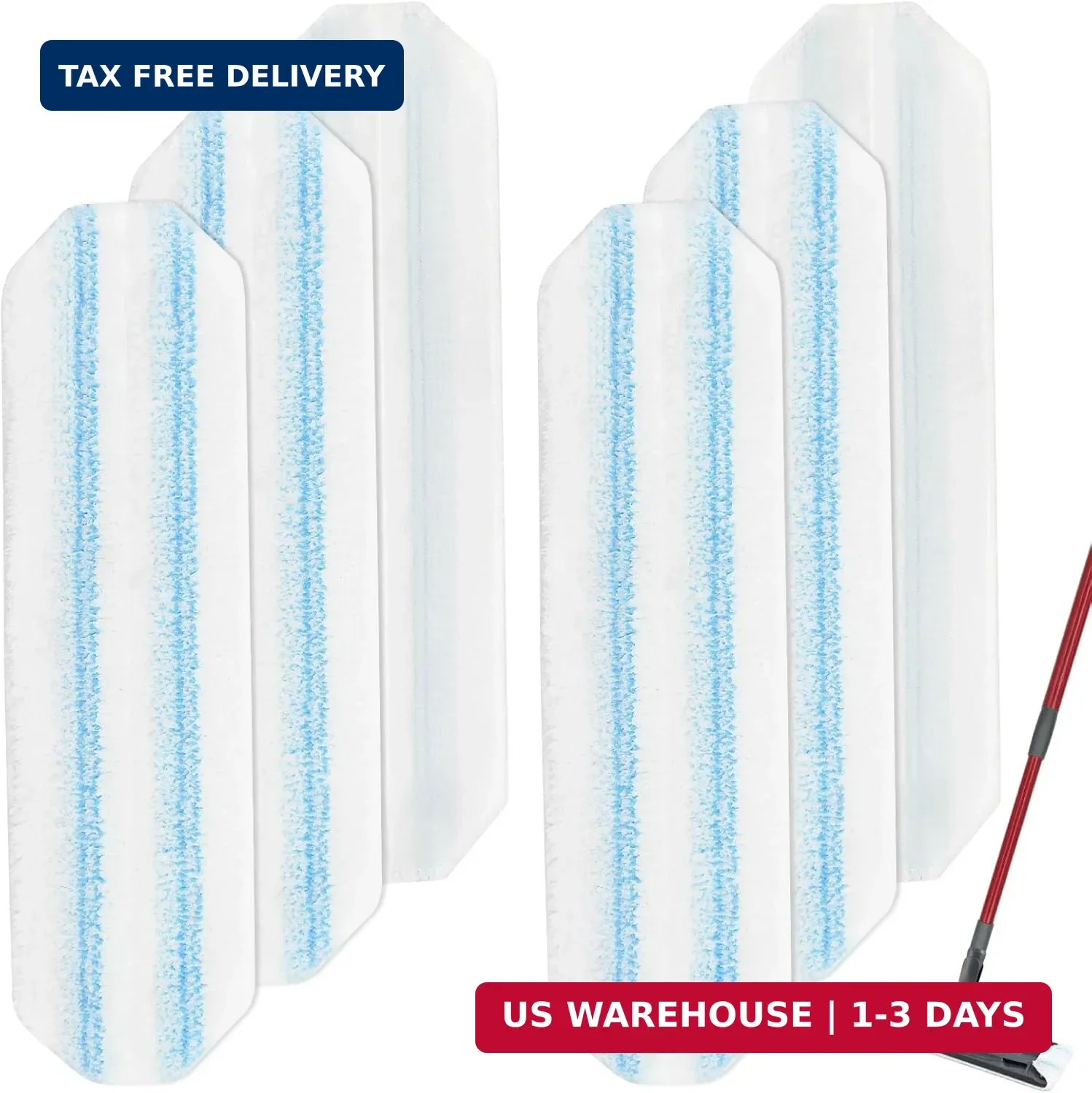 6 Pack Microfiber Replacement Mop Pads for O-Cedar H2prO Flat Mop System, Washab gallery