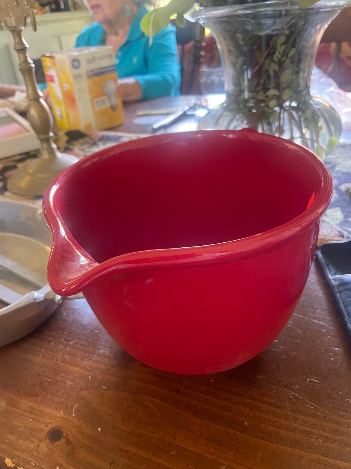 Red CHANTAL 7-1/2”Mixing Batter Pour Bowl/Spout & Handle 90-17 - 2004 gallery