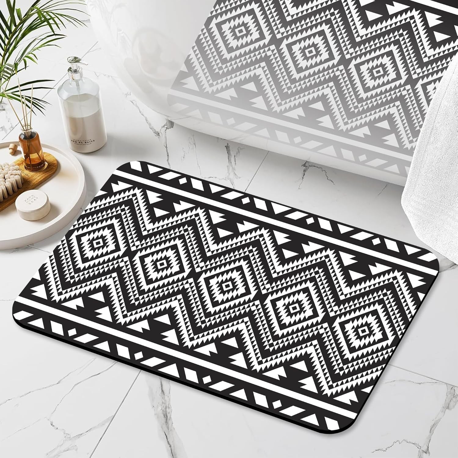 Quick Dry Non Slip Bath Mat 17x29 Super Absorbent Soft Machine Washable Boho Rug gallery
