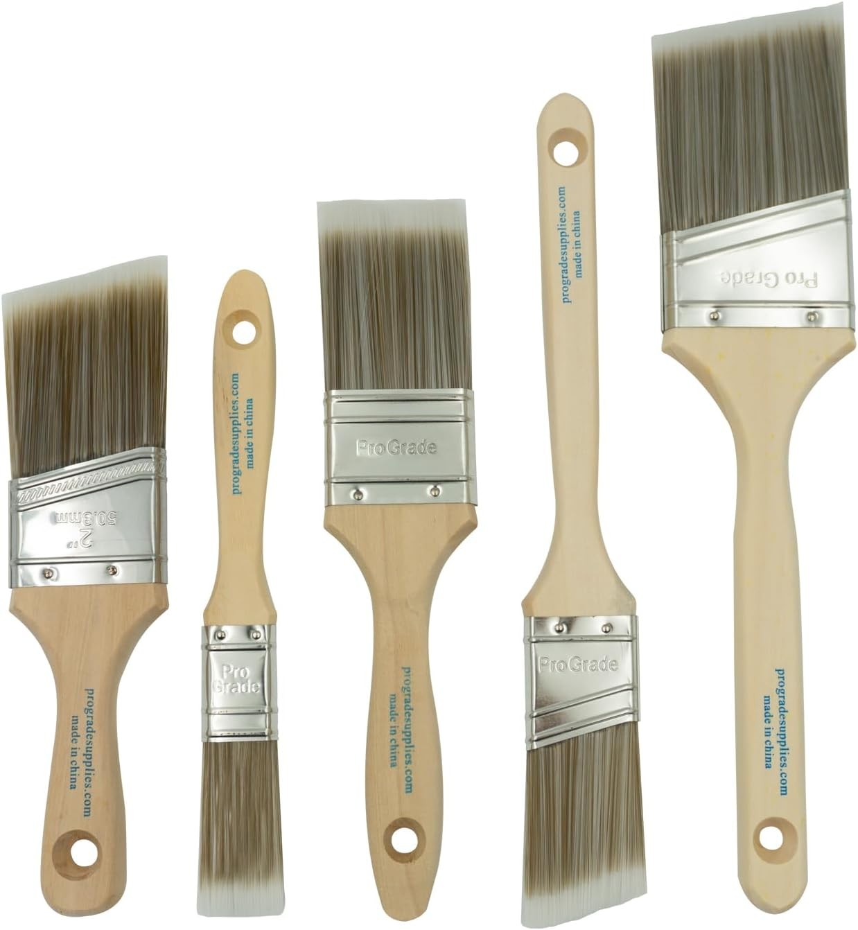 Pro Grade, Paint Brushes, 5-Piece, Brush Set: Flat 5pk Soft, Multicolor gallery