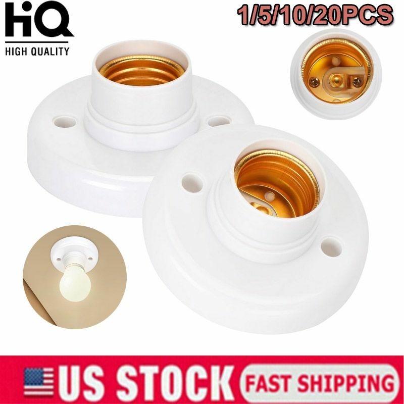 Light Bulb Pendant Lamp Holder E27 Screw Cap Sockets Round Fixing Base Screw Cap gallery