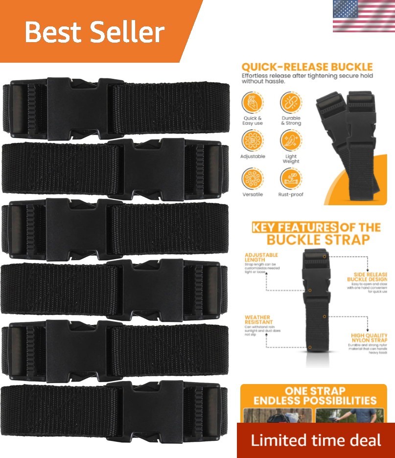 Adjustable 72-Inch Utility Straps with Quick-Release - 100lb Capacity Set gallery