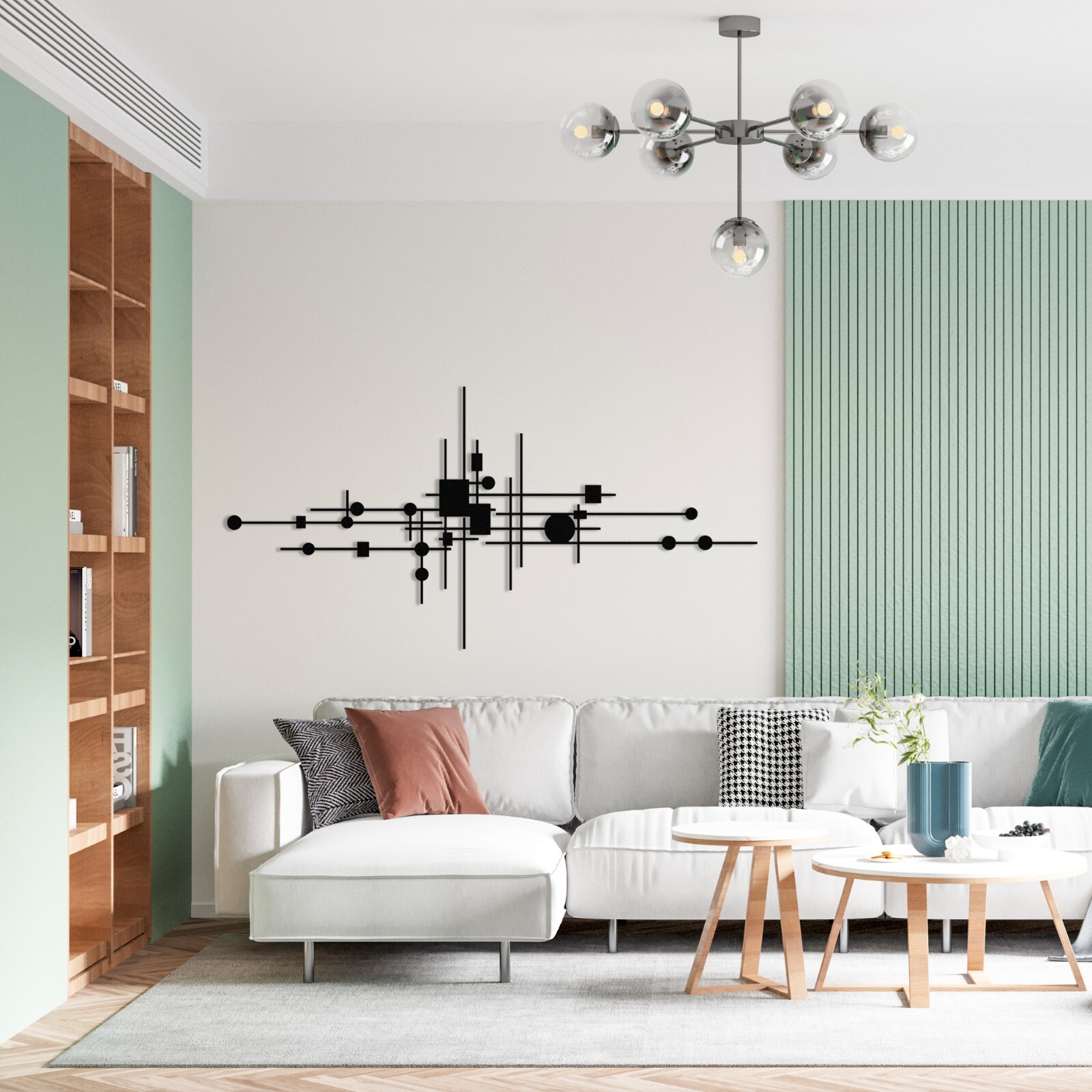 Modern Luxury Style Metal Wall Art, Minimalist Line Decor, Geometric Abstract gallery