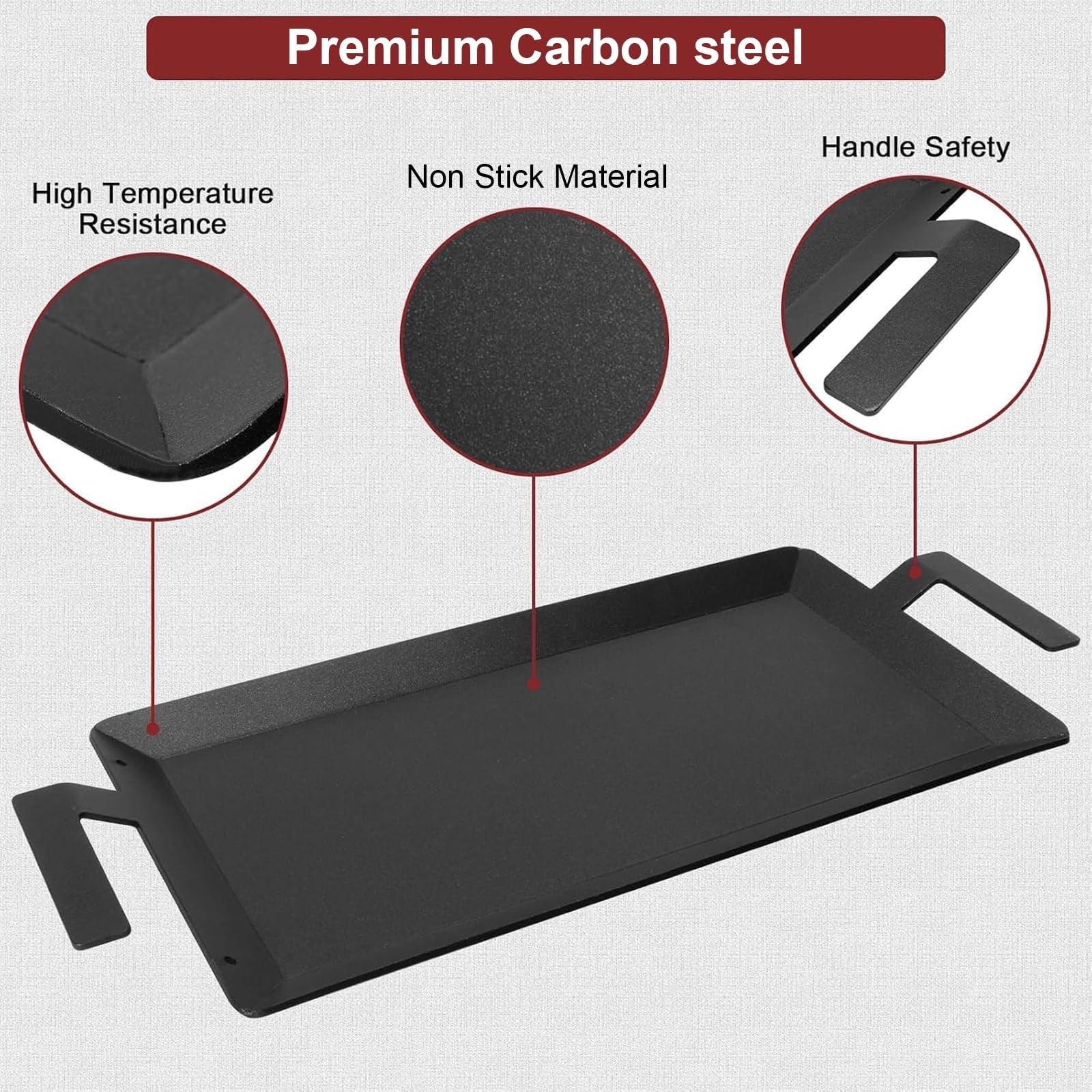 Carbon Steel Griddle - Professional Cookware Griddle Pan for Induction, Stove... gallery