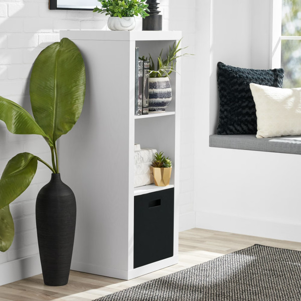 3 Cube Open Storage Cabinet Wooden Side End Table for Bedroom Living Room White gallery
