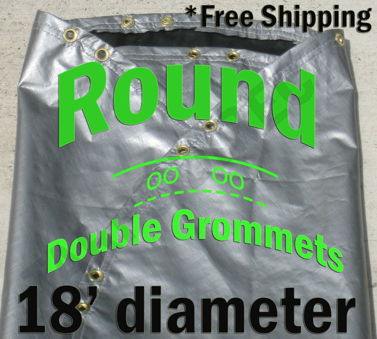 Round 18 Ft Diameter Tarp Heavy Duty Pool Firepit Sandbox Waterproof Field Cover gallery