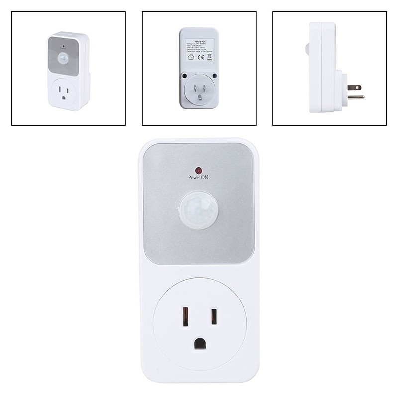 1800W PIR Sensor Power Socket Switch for Living Room and Garage Lights gallery
