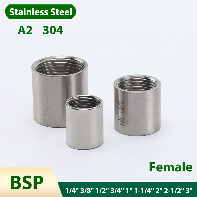 Round Female Thread Connector A2 Stainless Steel 304 Fittings BSP Straight Pipe gallery
