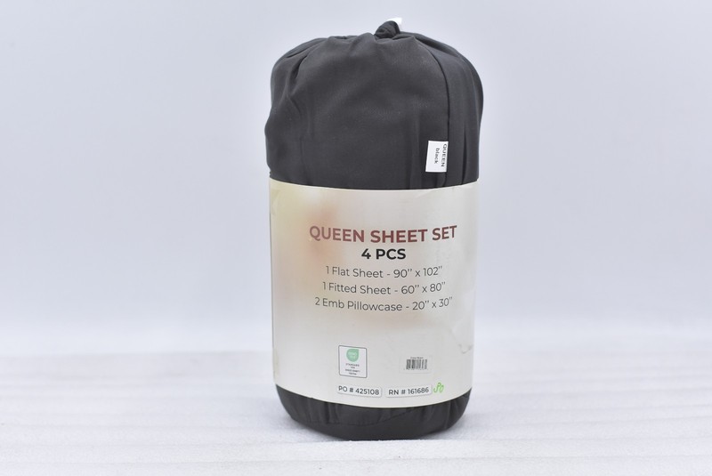 LDC Lux Decor Collection 4pc Queen Black Solid Sheet Set gallery