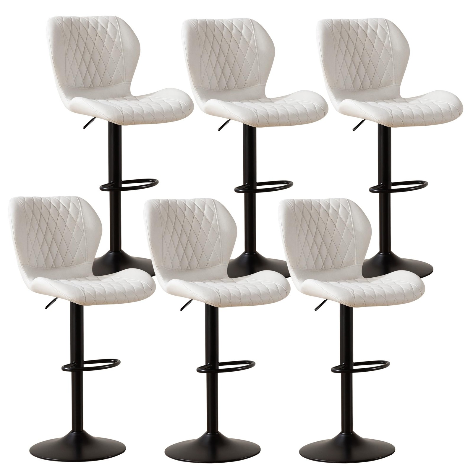 Bar Stools, Swivel Barstools Counter Height with High Backrest, Adjustable gallery