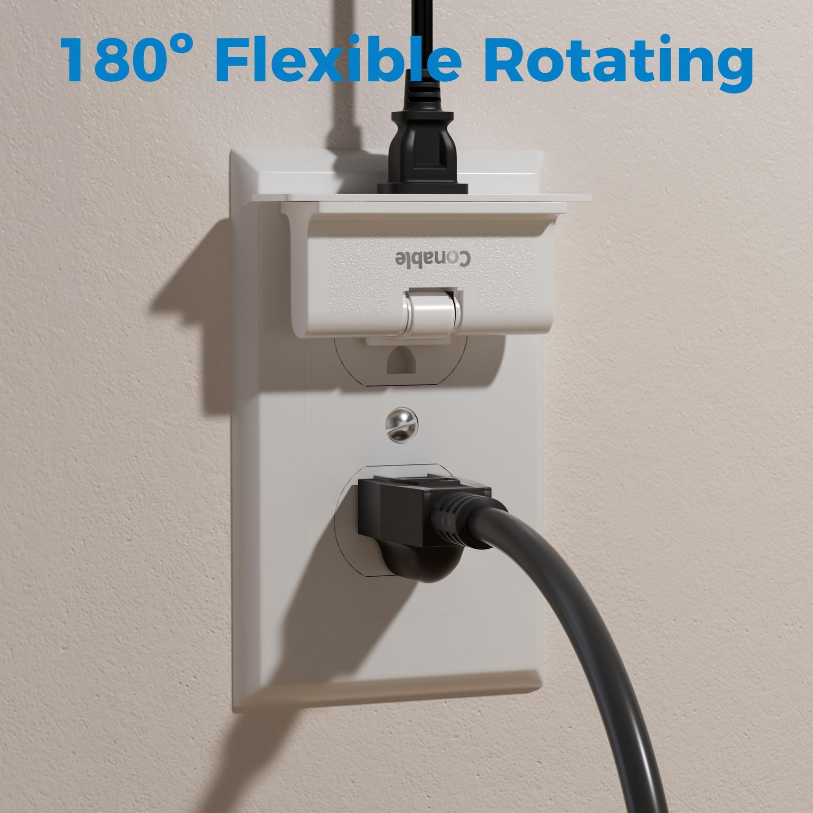 3 Outlets 2 Prong Polarized Lateral Swivel Wall Tap Adapter, 180 Degree Swive... gallery