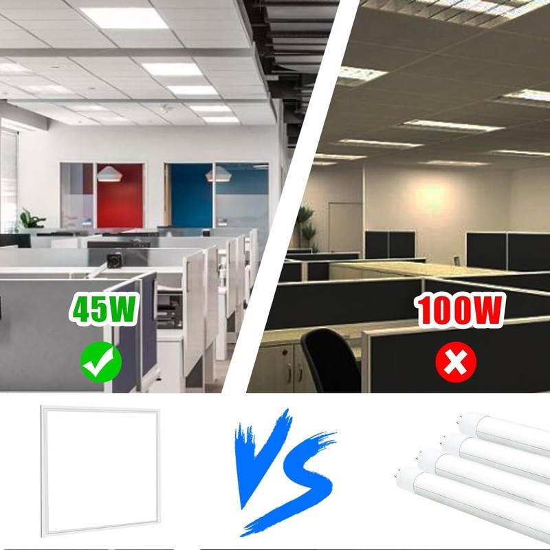2x2FT LED Flat Panel Light 5400LM 45W Drop Ceiling Office Light Recessed Fixture gallery