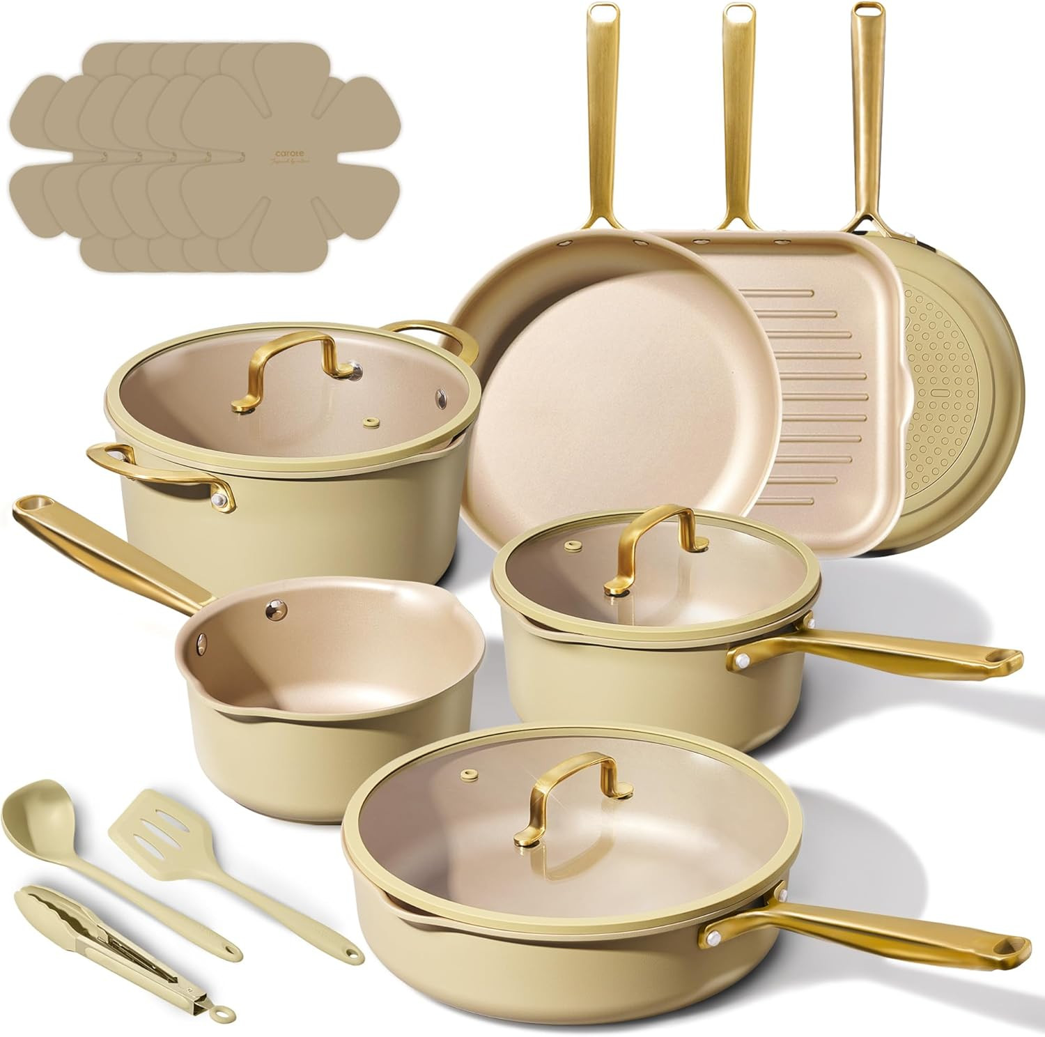 19Pcs Pots and Pans Set, Non Stick Induction Cookware Sets with Durable Cast Ste gallery