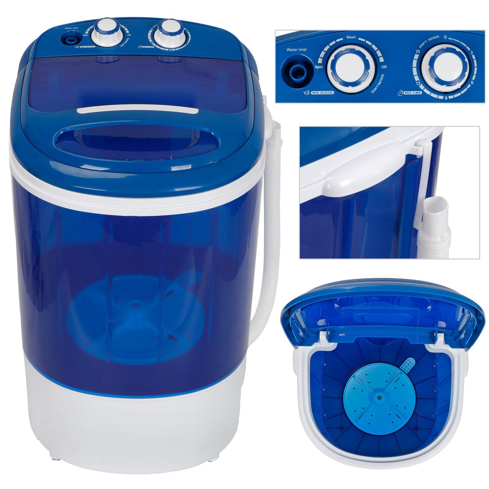 7.9LBS Semi-Automatic Washing Machine Compact Single Tub Washer W/Timer Control gallery