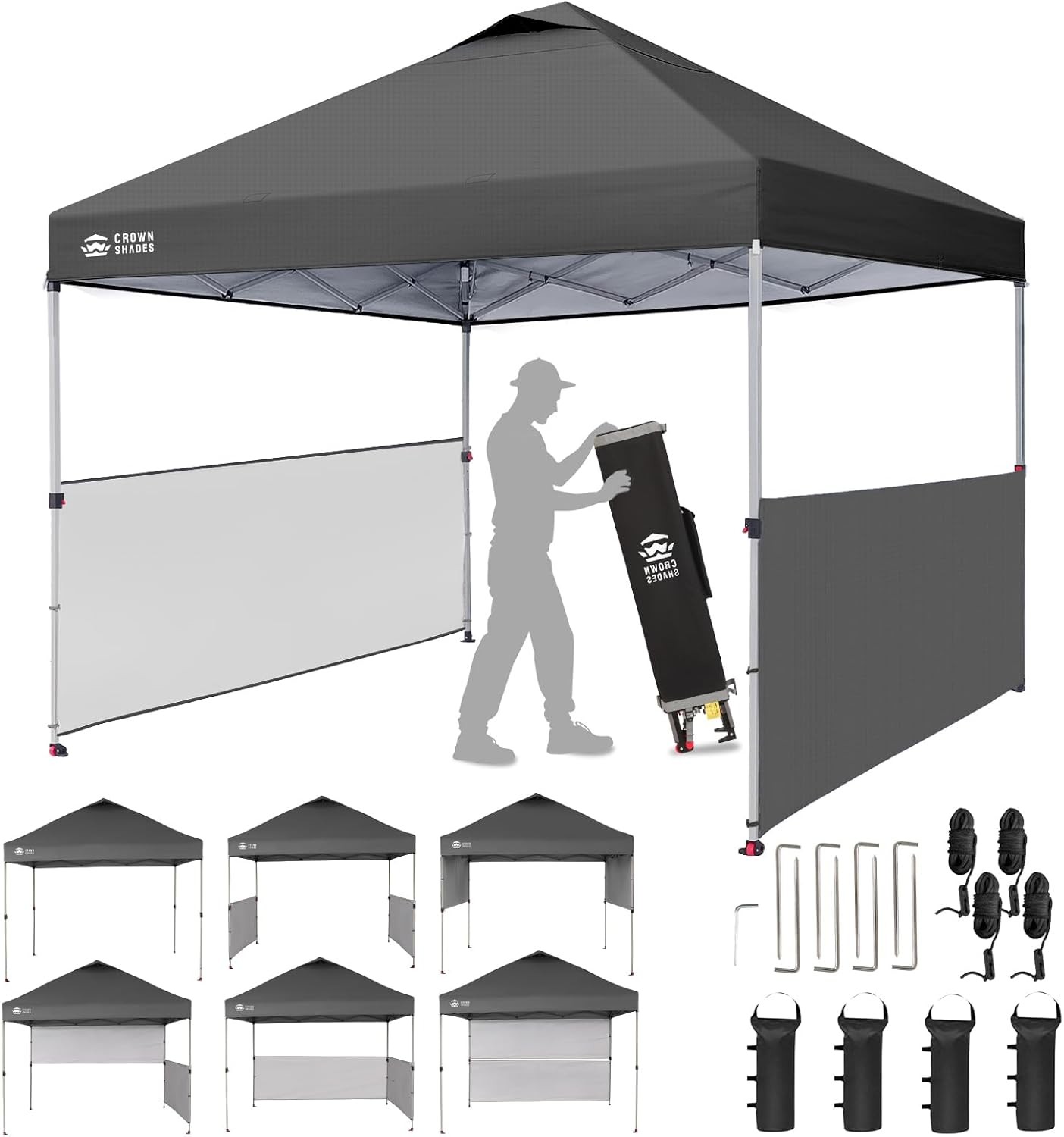 10x10 Pop up Canopy Tent Instant Canopy W/ 150D Silver Coated Fabric Including gallery