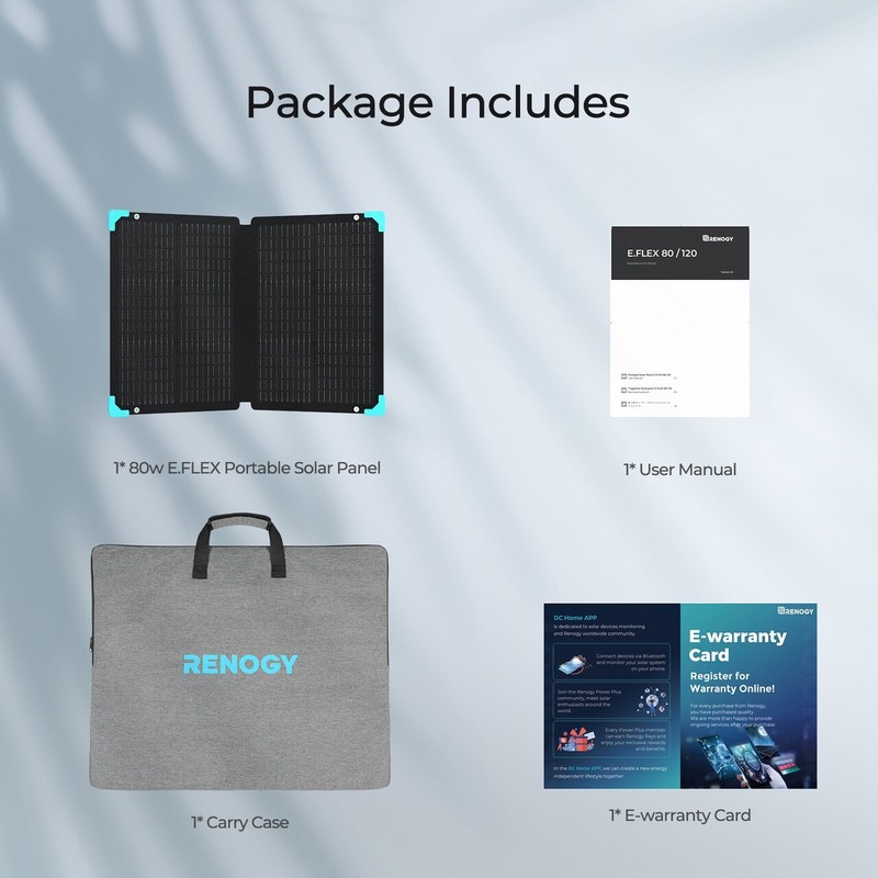 Renogy 80W Waterproof Foldable Portable Solar Panel Power Backup gallery