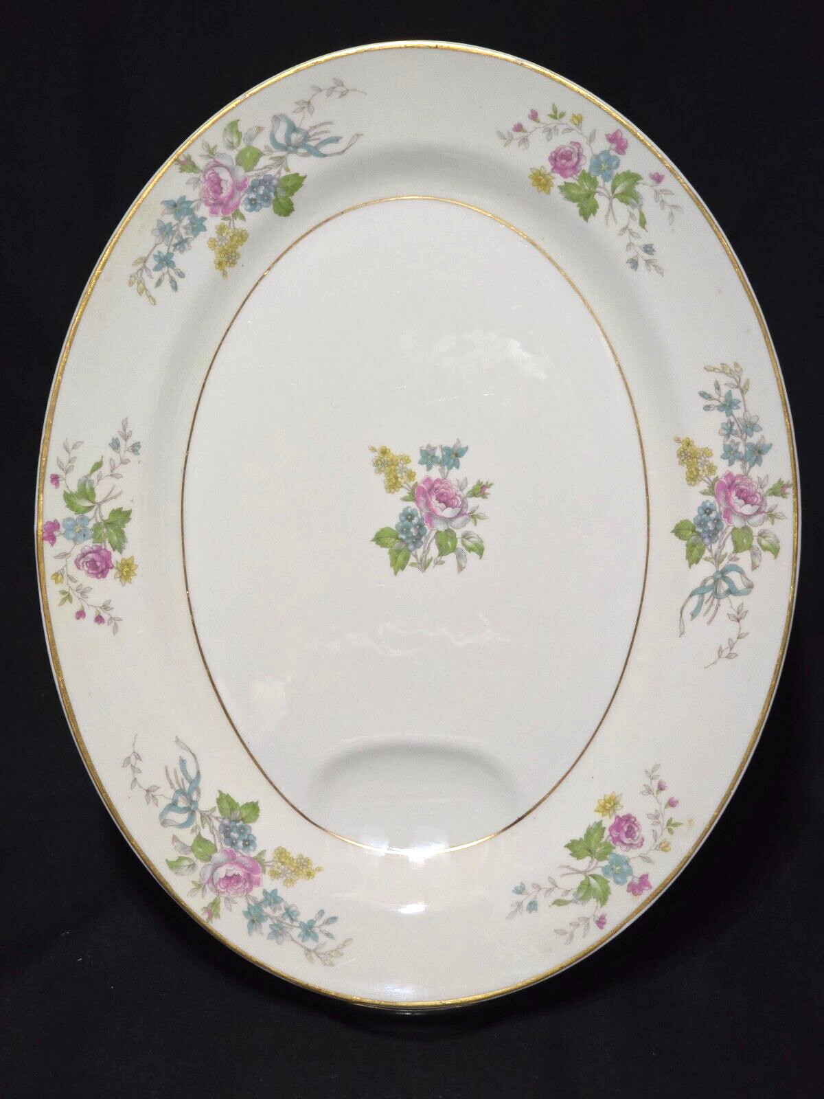 Theodore Haviland H895 Rose Oval Serving Platter 14" x 11" gallery