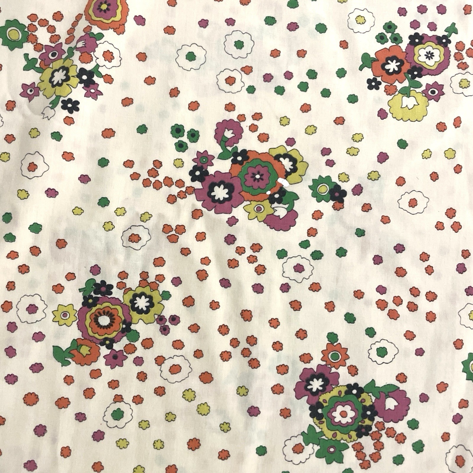 Vintage Retro Floral Fabric Panel Cottagecore Boho Textile 69”X80” gallery