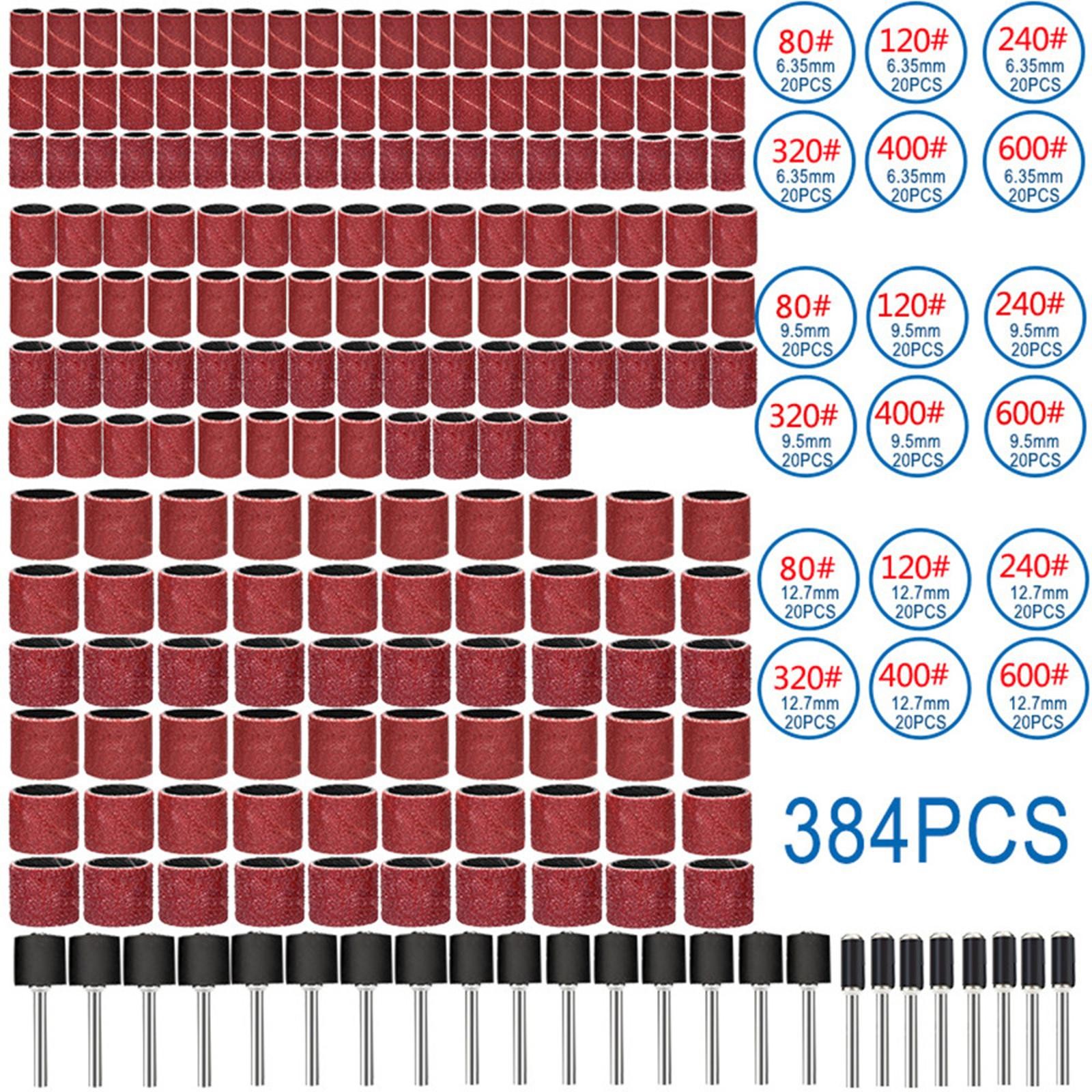 384PCS Drum Sanding Kit For Dremel Nail Drill Bits Accessories Rotary Tool Set C gallery