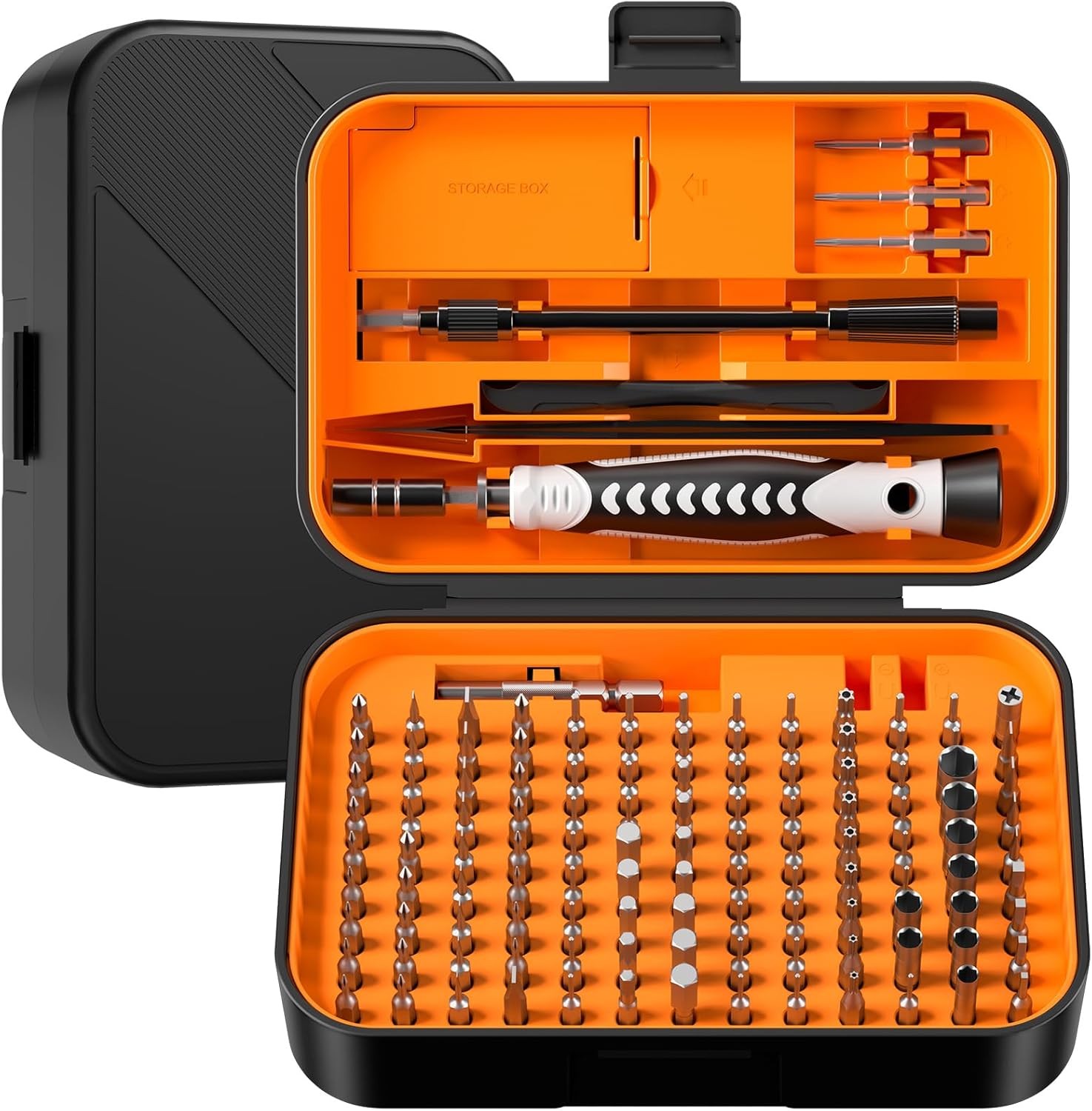 Precision Screwdriver Set 130 in 1 with 120 Bits Orange gallery