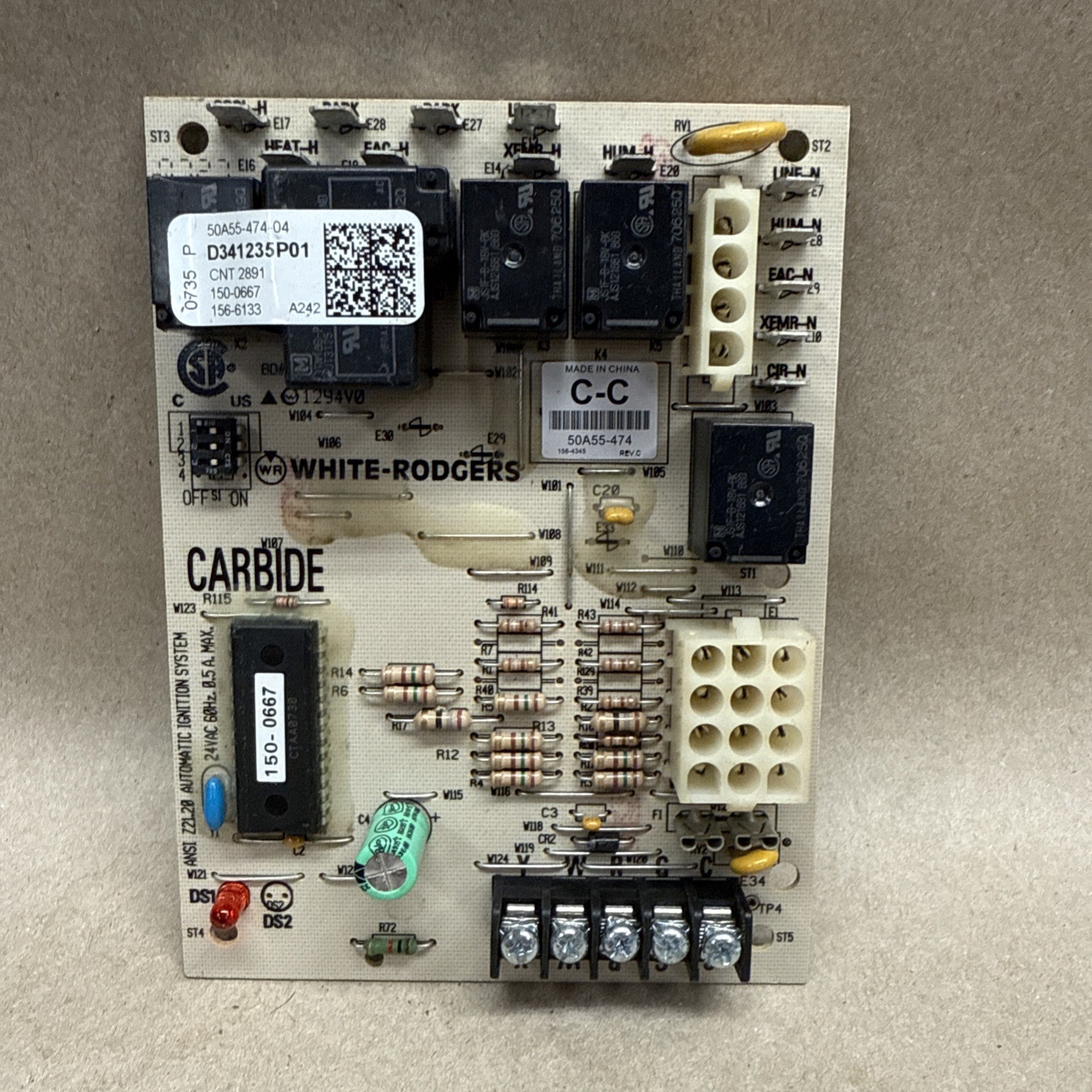 TESTED Furnace Control Circuit Board 50A55-474-04 D341235P01 White-Rodgers B4 gallery