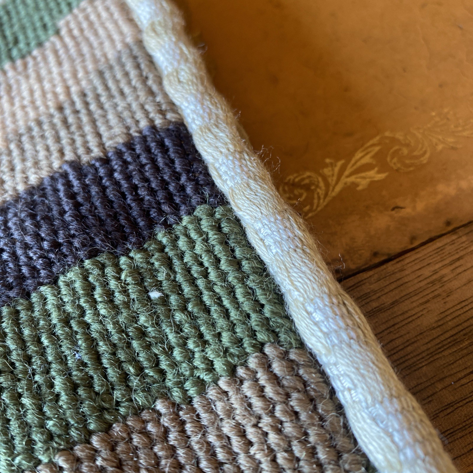 Needlepoint Green Brown Beige Forest Pillow Cover Camouflage Military Handmade gallery