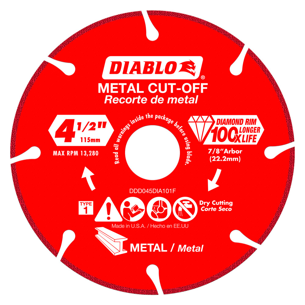 Diablo Tools DDD045DIA101F 4-1/2 in. Diamond Metal Cut-Off Blade gallery