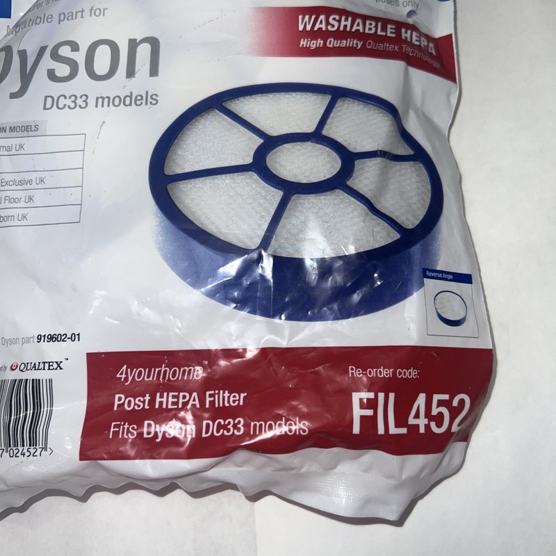 New Qualtex Replacement Post HEPA Filter for Dyson DC33 DYR-1821 10-2330-08 gallery