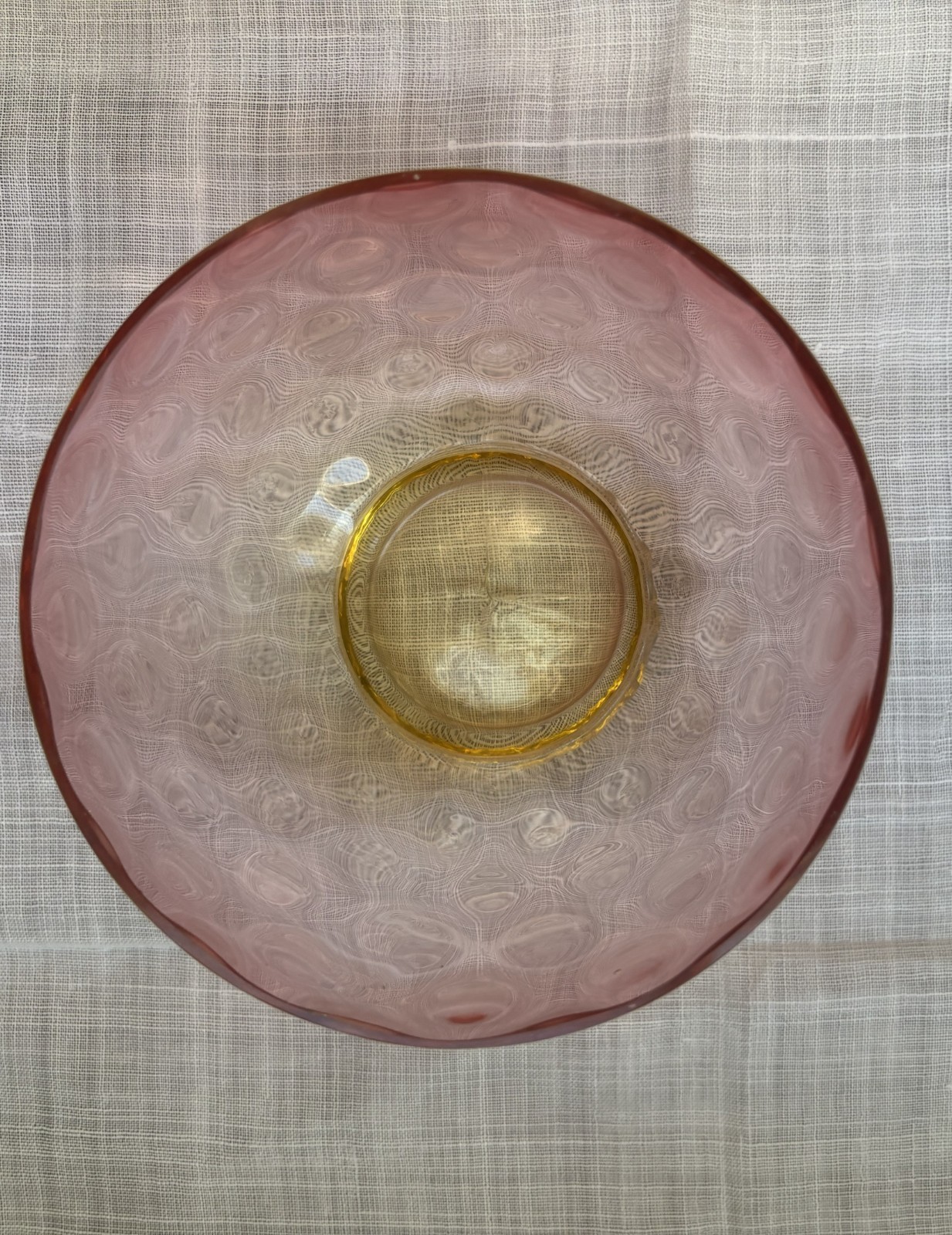 Hand‑Blown Studio Art Glass Cup – Pink to Amber Gradient Bubble Inclusion gallery