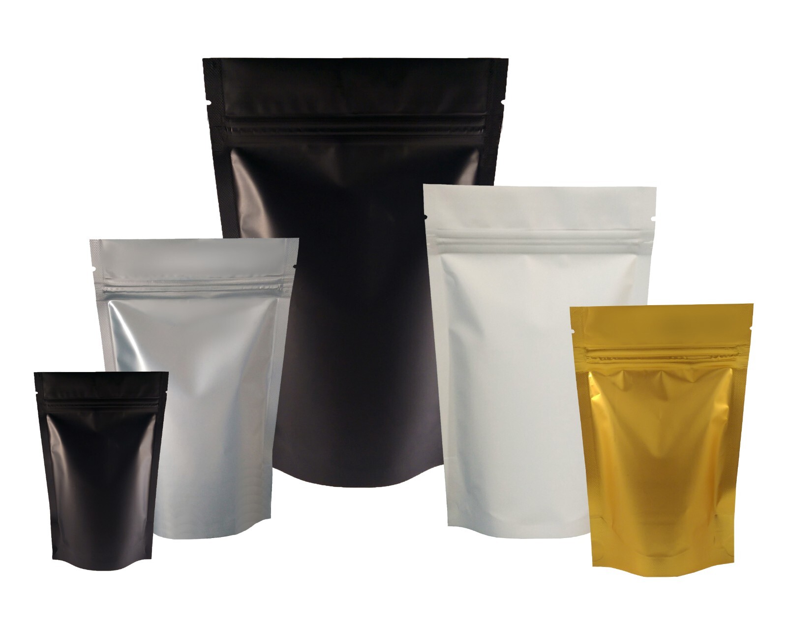 MATT FINISH FOIL ZIP LOCK RESEALABLE BAGS STAND UP POUCHES FOOD GRADE HEAT SEAL gallery