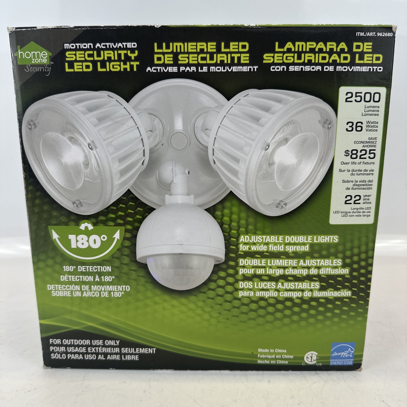 Home Zone Security Light Motion Activated LED 2500 Lumens 180° Detection 962680 gallery