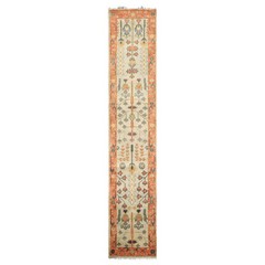 2’5”x12’2” Runner Hand Knotted Wool Beige, Burnt Orange Oushak Traditional Rug