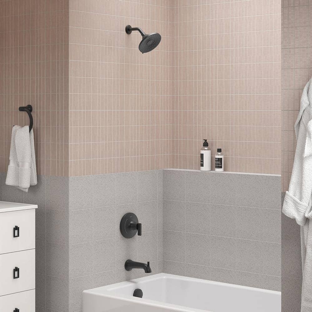 KOHLER Setra Single-Handle Tub and Shower Faucet in Matte Black Valve Included gallery