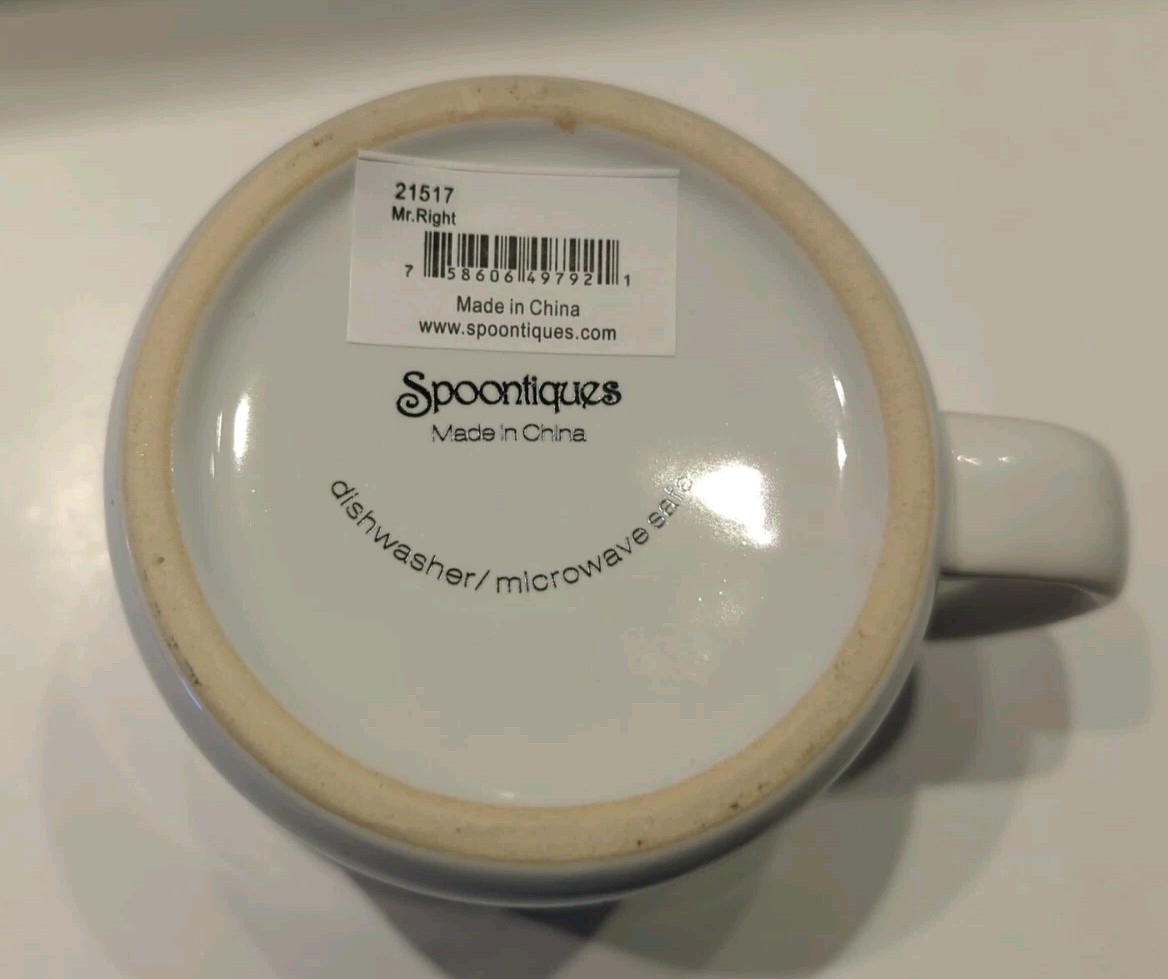 Mr. Right Spoontiques Mug, White, 14 fl. oz, Brand New, dishwasher - wedding gallery