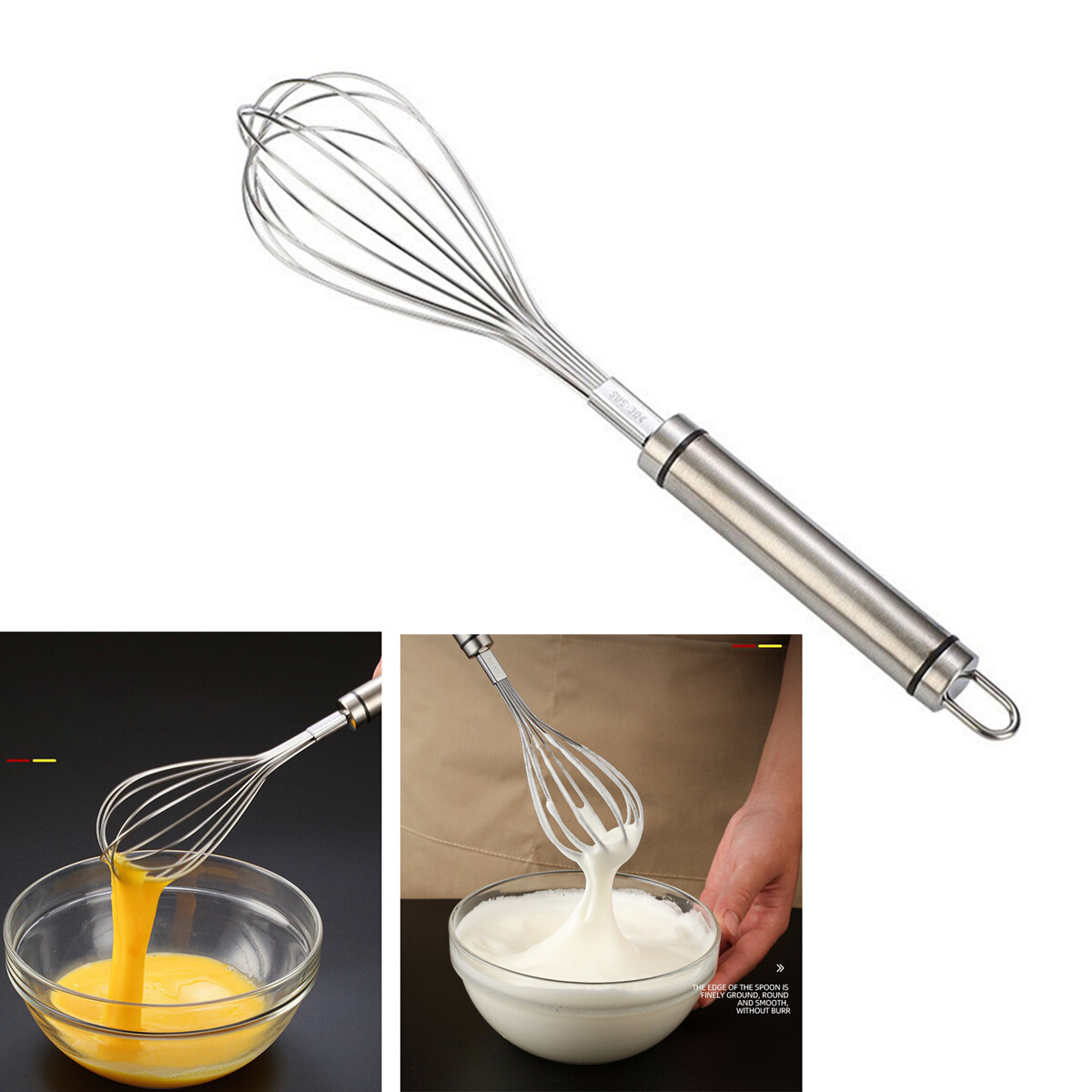 Manual Semi-Automatic Egg Whisk Hand Push Egg Beater Stainless Steel Mixer Whisk gallery