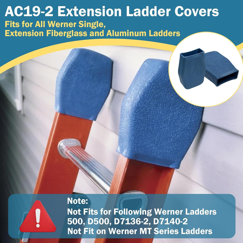 4 Pack AC19-2 Ladder Covers for Werner Extension Ladders - Rubber End Caps gallery