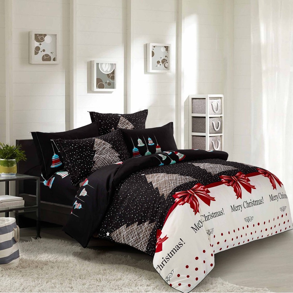 Christmas Design Comforter Set: 1 Comforter and 2 Pillow Shams