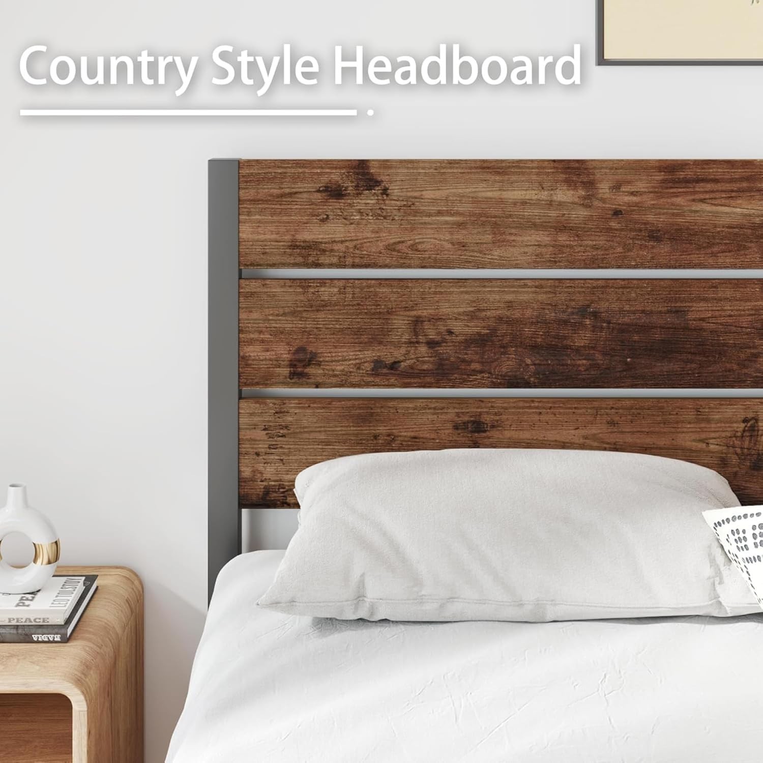 Queen Bed Frame with Headboard and Footboard, with under Bed Storage, All-Metal gallery