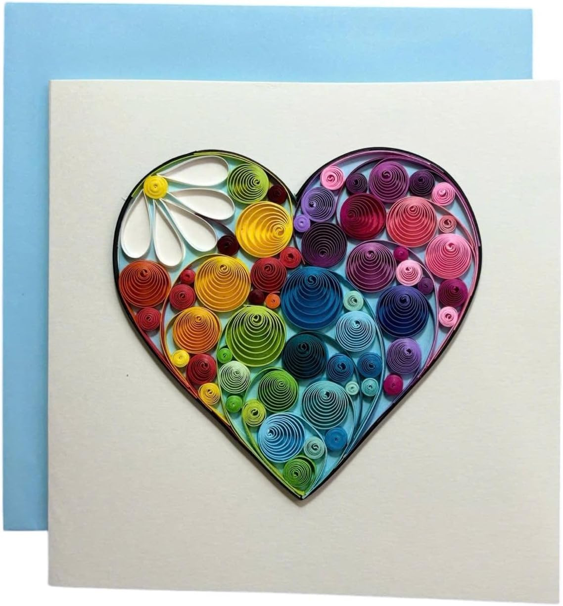 Handcrafted 3D Quilling Colorful Heart Greeting Card for Love, Valentine's Day, gallery