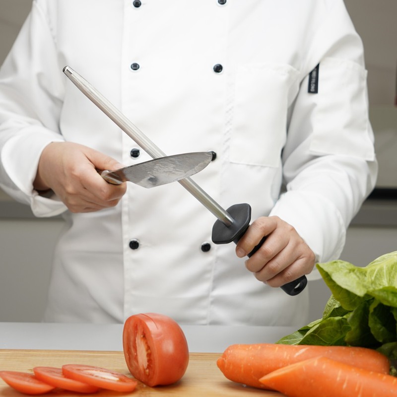 Professional Kitchen Knife Sharpening Honing Steel Sharpener Rod Restore Blade gallery