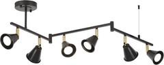 KEESFU 46 in 6-Light Black Pendant Head Integrated LED Corded Electric Flexible