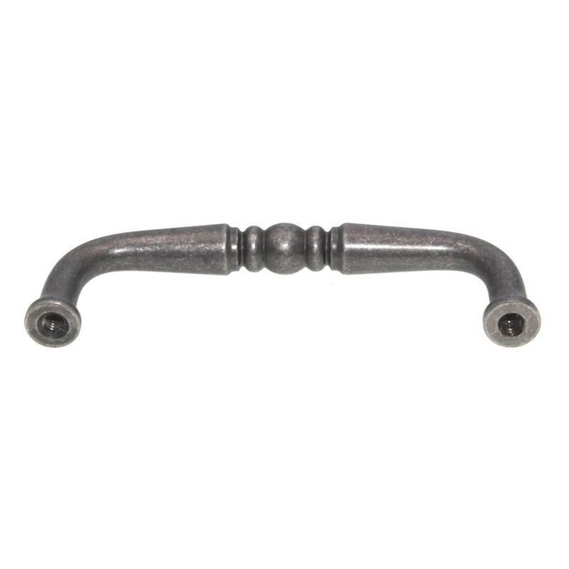 Belwith Period Brass Solid Brass Cabinet Arch Pull 3" Ctr Tumbled Silver Q669 gallery