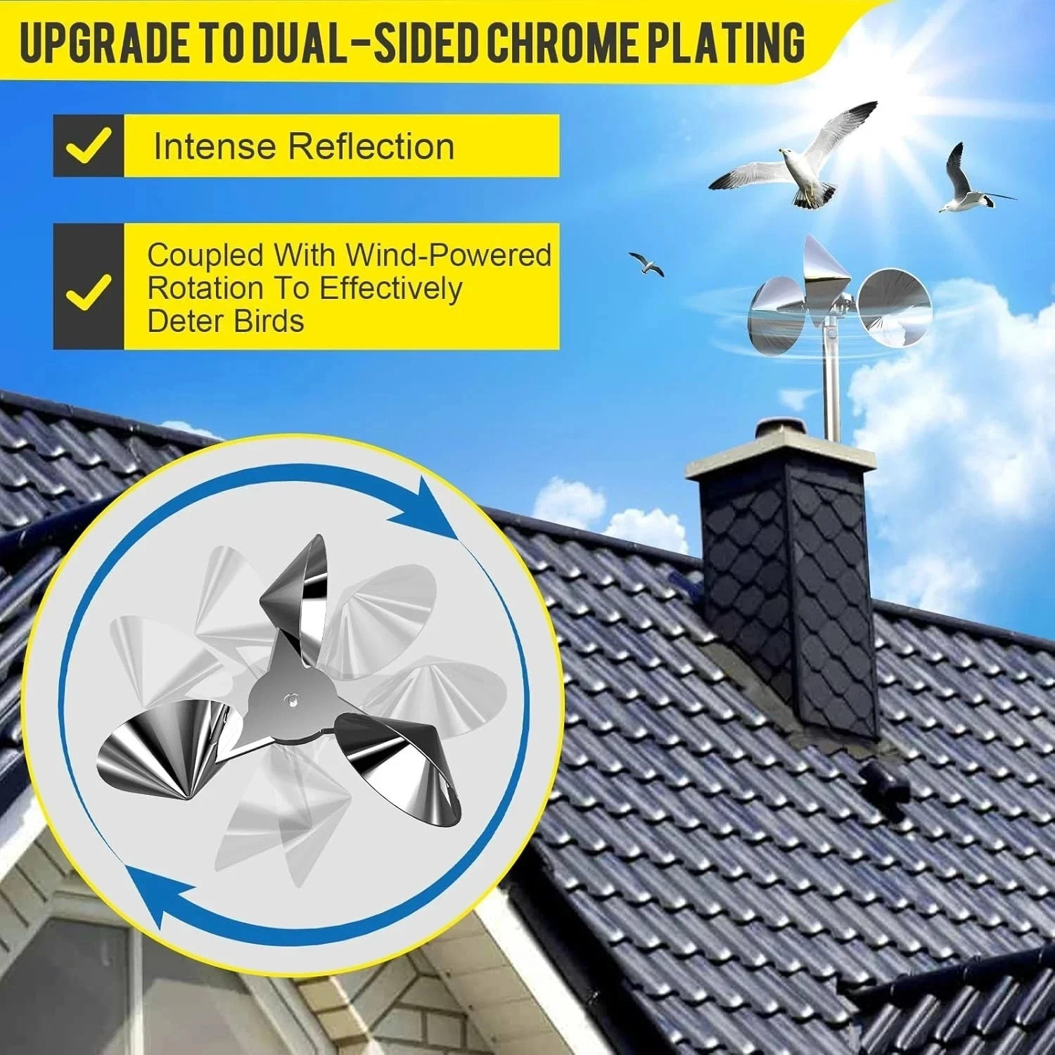 Bird B Gone - Reflect-A-Bird - Reflective Spinning Deterrent - Repels Pigeons... gallery