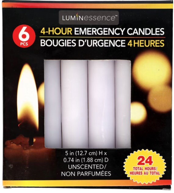 Luminessence 5-Hour Emergency Candle Set of 4 Long Lasting 24 Candles Total USA gallery