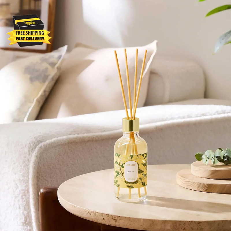 Reed Diffuser Oil Set with Reed Sticks,Vanilla Aromatherapy Oil Scent Diffuser f gallery