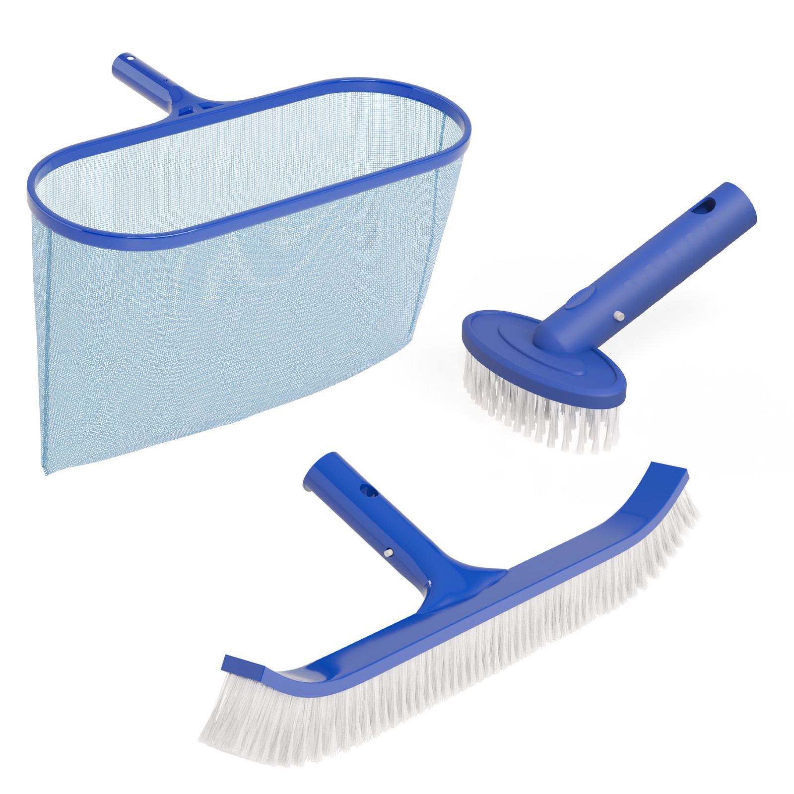 Portable 3 PCS Swimming Pool Cleaning Maintenance Set with Net, Brush gallery