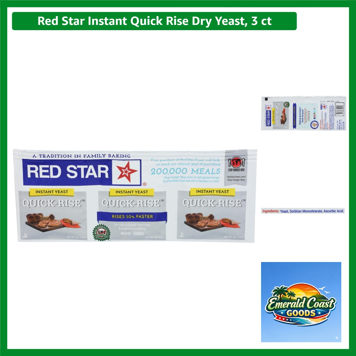 Instant Quick Rise Dry Yeast - Gluten Free and Versatile for All Recipes, 3 ct gallery